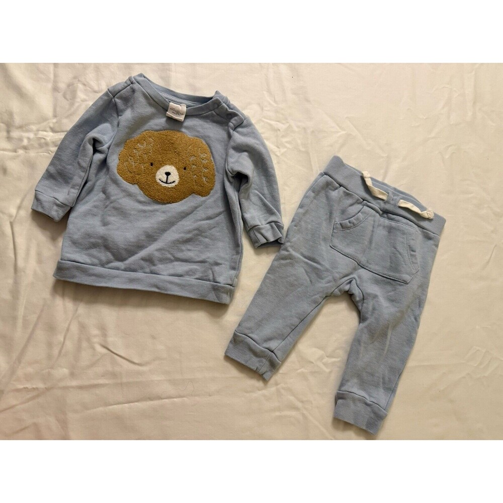 Starting Out Boys 6-9m Blue 2 Piece Bear Sweat Suit
